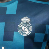 2017/18 RM Third Retro Player Version Long Sleeve Soccer Jersey  球员版带胸前章