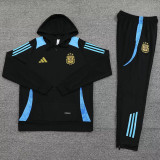 2025 Argentina Black Hoody Zipper Jacket Tracksuit