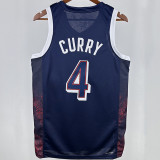 2024 Team USA CURRY #4 Sapphire Blue NBA Jersey