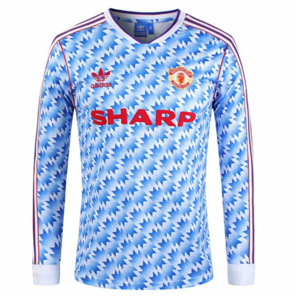 1990/92 M Utd Away Long Sleeve Retro Soccer Jersey