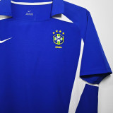 2002 Brazil Away Blue Retro Soccer Jersey