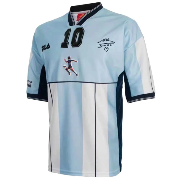 Maradona #10 Argentina Home Retro Soccer Jersey 2001有名有号