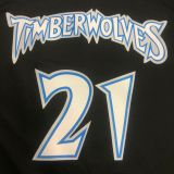 2018 Timberwolves GARNETT # 21 Black Retro NBA Jerseys Hot Pressed
