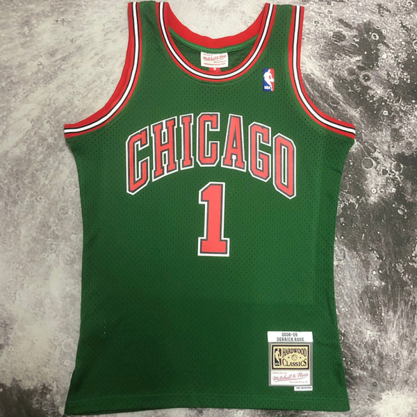 2008/09 Bulls ROSE #1 Retro Green NBA Jerseys热压