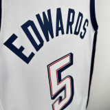 2024 Team USA EDWARDS #5 White NBA Jersey