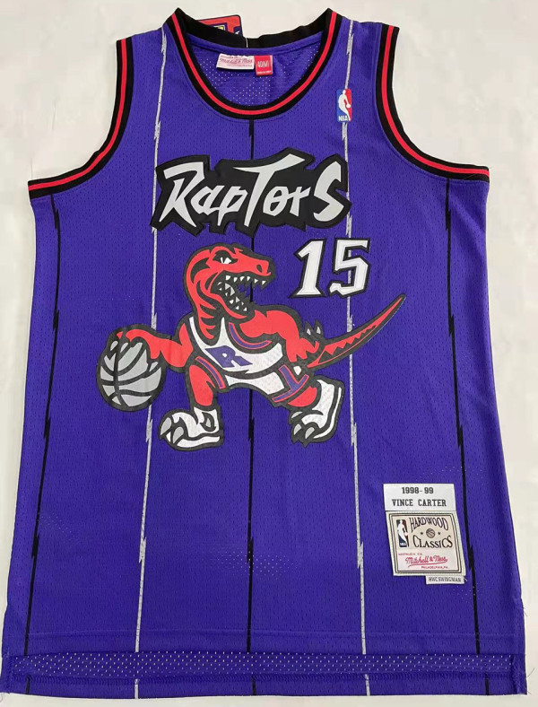 1998/99 Toronto Raptors CARTER #15 Purple Mitchell Ness Retro Jerseys 刺绣
