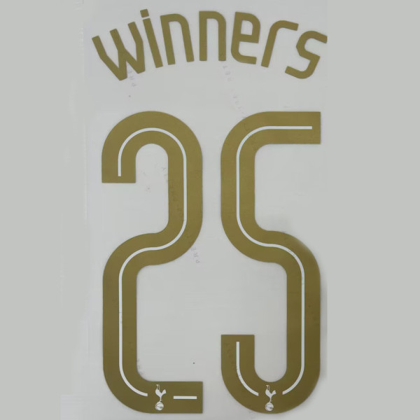 WINNERS #25 Gold Font TH FC 热刺冠军字体 (You can buy it Or tell me to print it on the Jersey )