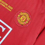 2007/08 M Utd Home Red Retro Kids Long Sleeve Soccer Jersey 长袖