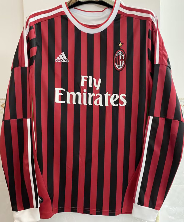 2011/12 AC Milan Home Long Sleeve Retro Jersey