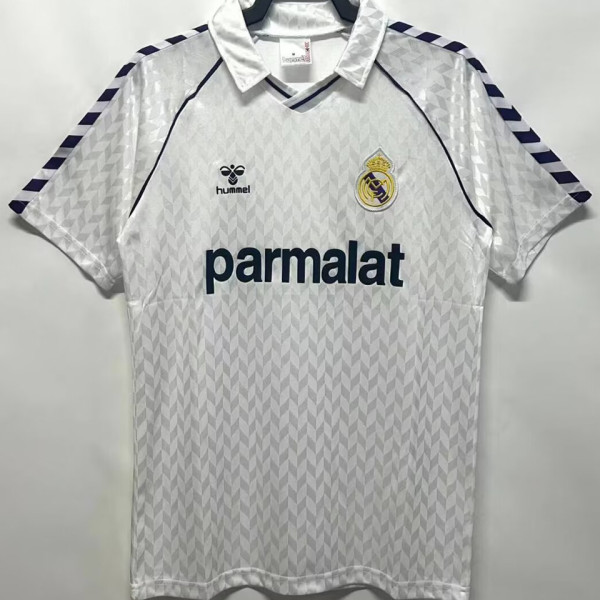 1986/1988 RM White Home Retro Soccer Jersey
