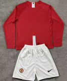 2007/08 M Utd Home Red Retro Kids Long Sleeve Soccer Jersey 长袖