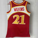 1985/86 Hawks WILKNS #21 Red Retro NBA Jerseys 热压