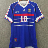 1998 France Home Blue Retro Soccer Jersey (Have CUP FRAMCE 98 有右胸小字)