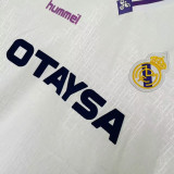 1990/92 RM White Home Retro Soccer Jersey