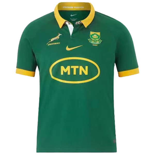 2023/24 South Africa Home Green Rugby Jersey  南非 胸前有广告