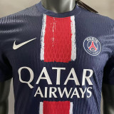 CHAMPIONS OF EUROPE 25 ICIC'EST PARIS PSG  Home Blue Player Version Soccer Jersey 2024/25白色底队微 带星塔球员版★★