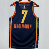 2025 KC Thunder HOLMGREN #7 Black City Edition NBA Jerseys