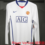 2008/2009 M Utd Away White Retro Player Version Long Sleeve Jersey 球员版长袖