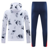 2025 PSG White Hoody Zipper Jacket Tracksuit