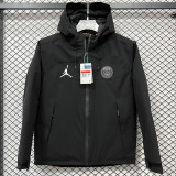 2025 PSG Jordan Cotton Thickened Warm Black Outdoor Jacket #A805加棉冲锋衣