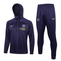 2024 PSG Dark Purple Hoody Zipper Jacket Tracksuit