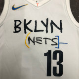 Nets HARDEN # 13 White City Edition NBA Jerseys