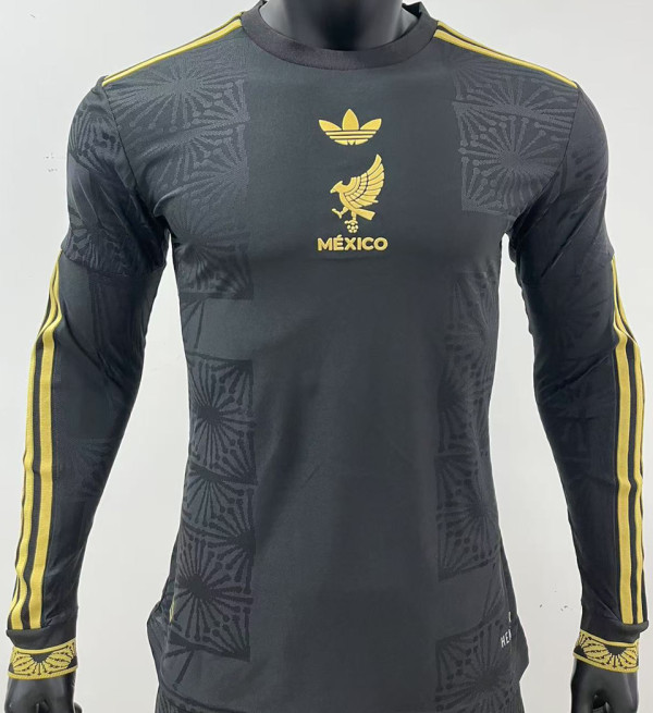 2025 Mexico Black Special Edition México de Oro Player Version Long Sleeve  Jersey