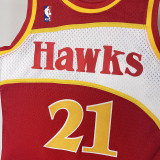 1985/86 Hawks WILKNS #21 Red Retro NBA Jerseys 热压
