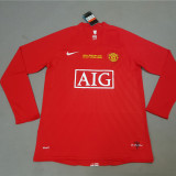 RONALDO #7 2007-08 M Utd Home Red Long Sleeve Retro Jersey UCL Version胸前绣欧冠决赛字欧冠字体有 ★★球