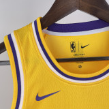 Lakers JAMES #23 Yellow Kids NBA Jersey 热压
