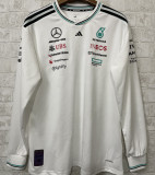 2025 Mercedes AMG Petronas F1 White Long Sleeve Team T-Shirt