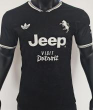 2025/26 JUV Third Black Player Version Soccer Jersey 带胸前新广告
