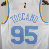 2025 Lakers TOSCANO #95 White Retro NBA Jerseys 热压