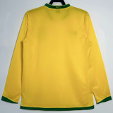 2006 Brazil Home Yellow Retro Long Sleeve Soccer Jersey
