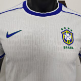 1998 Brazil White Retro Player Version Soccer Jersey 球员版