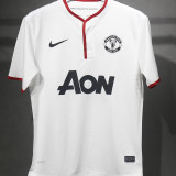 2013/14 M Utd Away White Retro Player Version Soccer Jersey