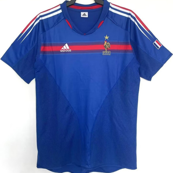 2004 France Home Blue Retro Soccer Jersey