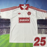 2025/26 AD x oasis #25 White Retro Style Fans Soccer Jersey (Have No.25 带号码）