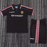1998/99 M Utd Black Retro Kids Soccer Jersey