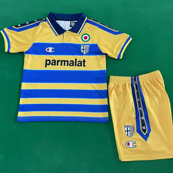 1999/2000 Parma Home Retro Kids Soccer Jersey