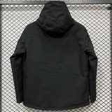 2025 PSG Jordan Cotton Thickened Warm Black Outdoor Jacket #A805加棉冲锋衣