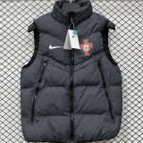 2026/27 Portugal Grey Black Cotton Vest Jacket  J3308 灰黑色