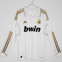 2011/12 RM Home White Retro Long Sleeve Fans Soccer Jersey