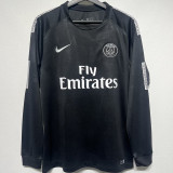 2017/18 PSG Third Black Retro Long Sleeve Soccer Jersey