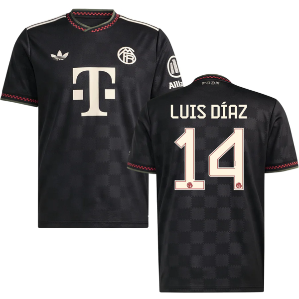 Luis Díaz #14 BFC 1:1 Quality Third Black Fans Soccer Jersey 2025/26 ★★