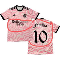 Familia #10 Flamengo Pink Fans Soccer Jersey 2023 带胸前广告 ★★