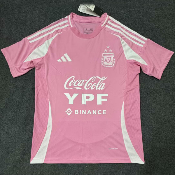 2025/26 Argentina Pink Training Jersey 背后有广告