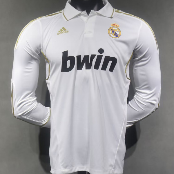 2011/12 RM Home Retro Long Sleeve Player Version Soccer Jersey 球员版
