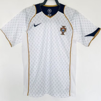 2004 Portugal Away White Retro Soccer Jersey