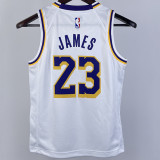 Lakers JAMES #23 White Kids NBA Jersey 热压